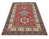 4x6 Red Kuba Afghan Hand Knotted Wool Area Rug